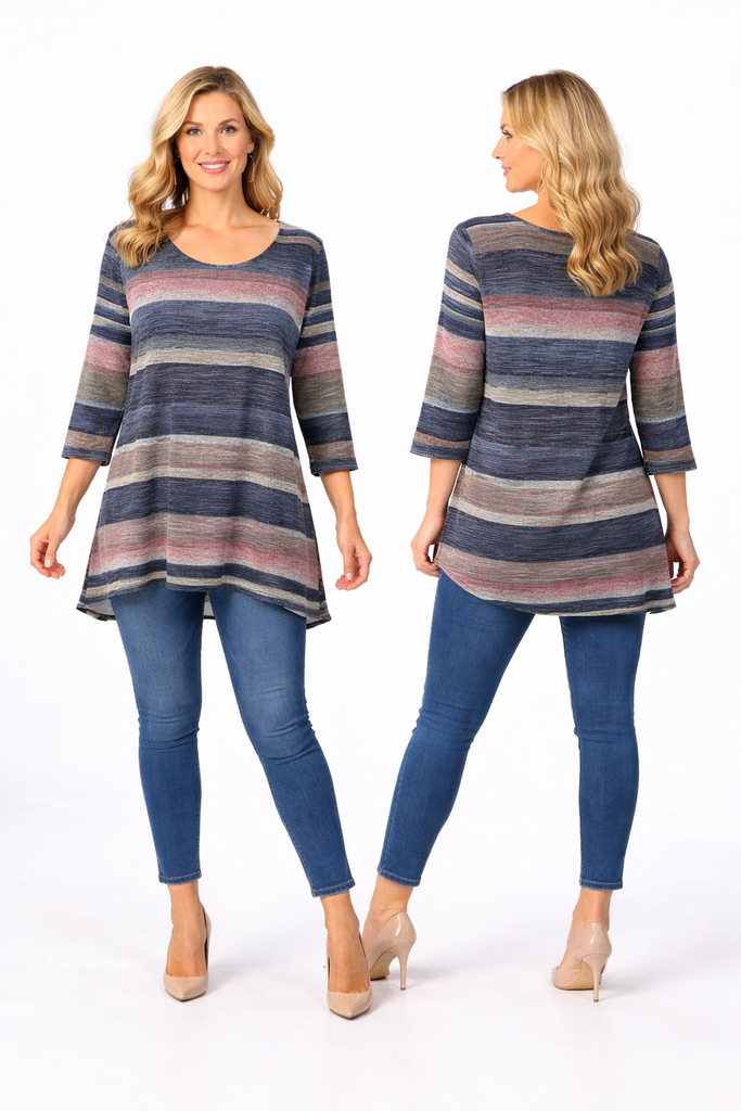 3/4 Sleeve Abstract Printed Hatchi Tunic
