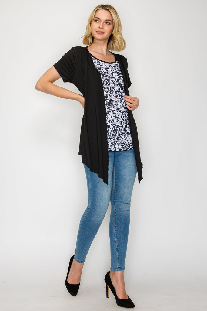 Short Sleeve 2-FER Cardigan